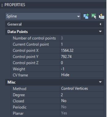 Properties panel in AutoCAD